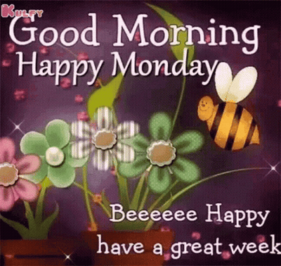 Good Morning Happy Monday Beeee Happy GIF