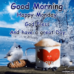 Good Morning Happy Monday Blessings  GIF