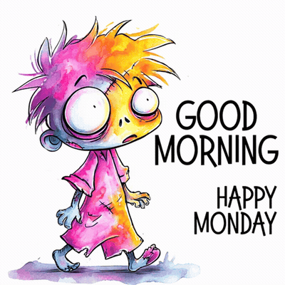 Good Morning Happy Monday Cartoon Character GIF