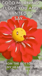 Good Morning Happy Saturday Cute Flower Blink GIF