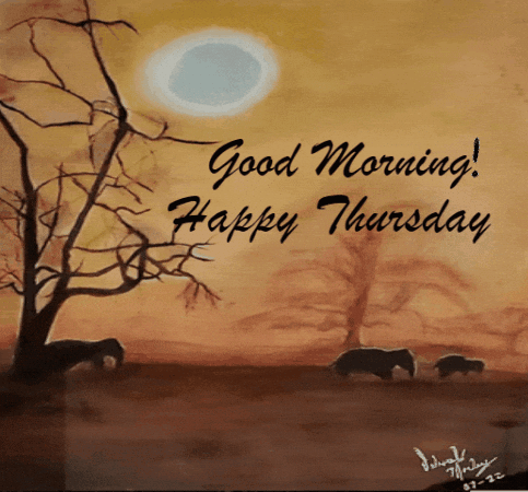 Good Morning Happy Thursday Sign GIF
