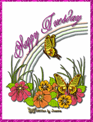Good Morning Happy Tuesday Butterflies Flowers Greetings GIF