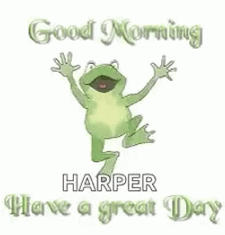 Good Morning Harper Frog Dancing GIF