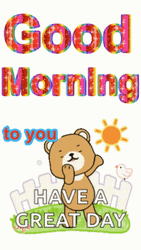 Good Morning Have A Great Day Waving Bear GIF