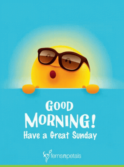Good Morning Have A Great Sunday Sun Wearing Sunglasses GIF