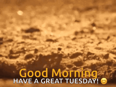Good Morning Have A Great Tuesday On Brown Background GIF