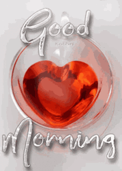 Good Morning Heart 3D Glass GIF