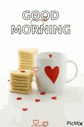 Good Morning Heart Cookies And Coffee GIF
