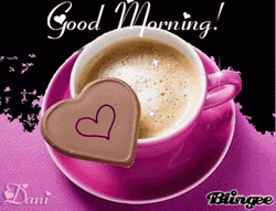 Good Morning Heart Pink Blingee Greeting GIF