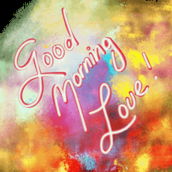 Good Morning Heart Rainbow Color Splashed GIF
