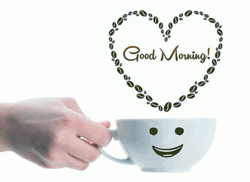 Good Morning Heart Tea Cup  GIF
