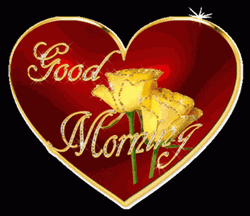 Good Morning Heart Yellow Rose GIF