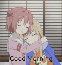 Good Morning Hug YuruYuri GIF
