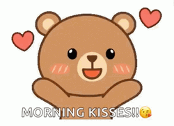 Good Morning Hugs And Kisses Bear Mwa  GIF