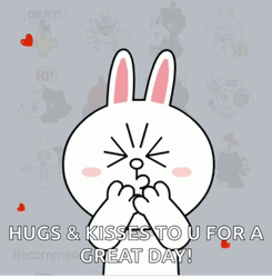 Good Morning Hugs And Kisses Bunny GIF