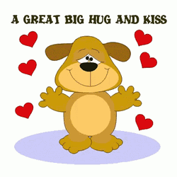 Good Morning Hugs And Kisses Cartoon Dog GIF