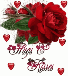 Good Morning Hugs And Kisses Red Roses GIF