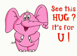 Good Morning Hugs Pink Elephant  GIF