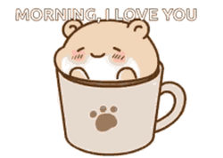 Good Morning I Love You Bear In A Cup GIF