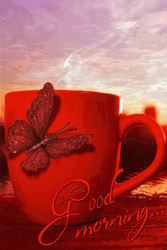 Good Morning I Love You Butterfly Coffee GIF