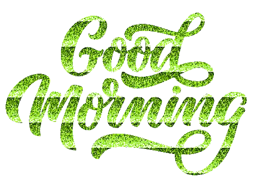 Good Morning In Blue Glitter Sticker
