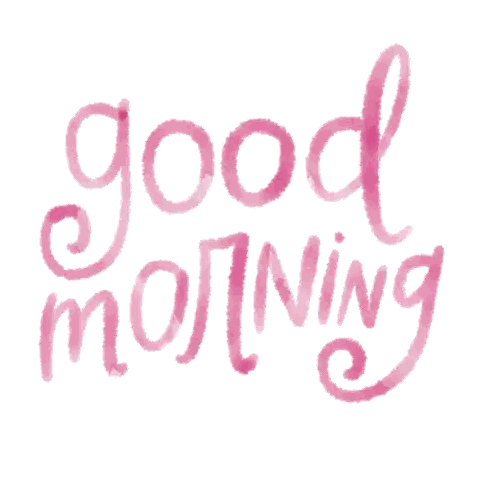 Good Morning In Pink Letters Sticker