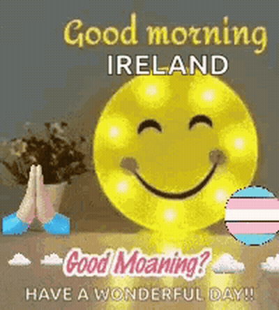 Good Morning Ireland Smiley Face Praying Hands GIF
