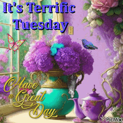 Good Morning It's Terrific Tuesday Lilac Flowers GIF