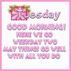 Good Morning It's Tuesday Pink Text Design GIF