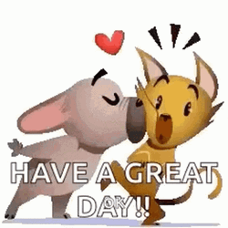 Good Morning Kiss Cartoon Animals