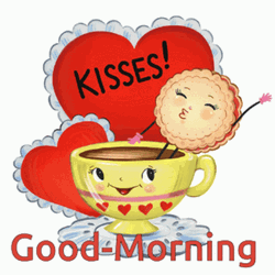 Good Morning Kiss Cookie And Coffee GIF
