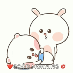 Good Morning Kiss Puffy Bear And Rabbit