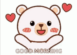 Good Morning Kiss White Teddy Bear