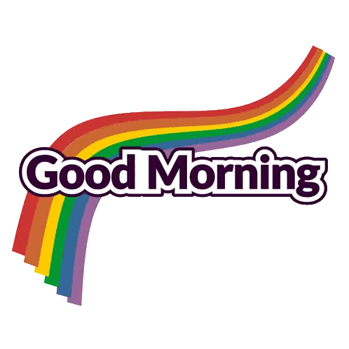 Good Morning Logo With Rainbow Sticker