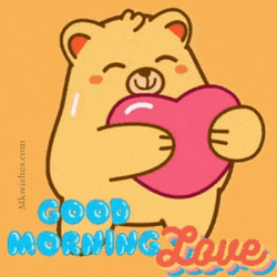 Good Morning Love Bear Hugging Heart GIF