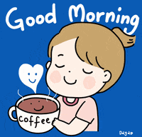 Good Morning Love Sniffing Coffee GIF