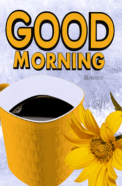 Good Morning M Yellow Cup Sunflower GIF