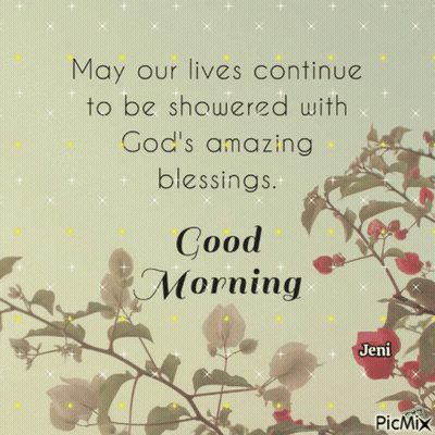 Good Morning Message From Jeni With Flowers GIF