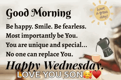 Good Morning Message To Son On Wednesday GIF