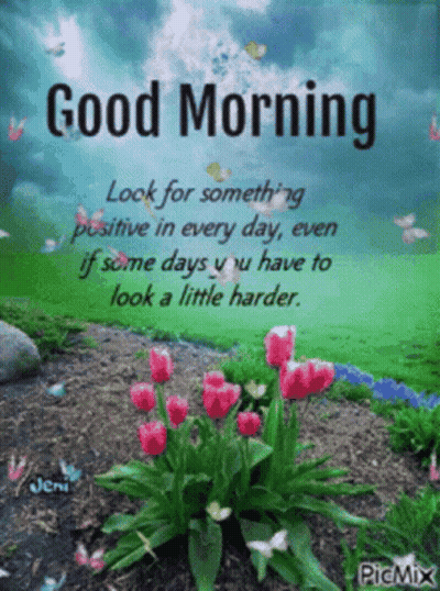 Good Morning Message With Flowers GIF