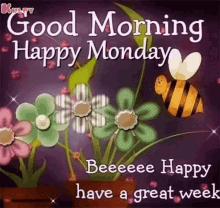 Good Morning Monday Bee Happy GIF