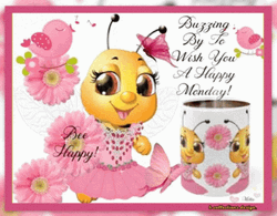 Good Morning Monday Blessings Bee Happy GIF