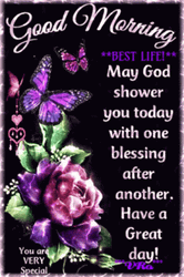 Good Morning Monday Blessings Purple Butterfly GIF
