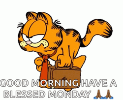 Good Morning Monday Funny Garfield Walking GIF