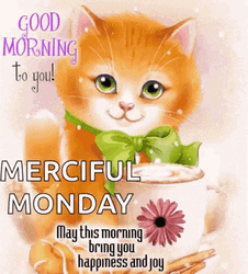 Good Morning Monday Funny Of Cat GIF