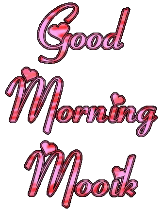 Good Morning Mook In Pink Letters Sticker