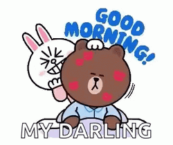 Good Morning My Darling Cony And Brown GIF