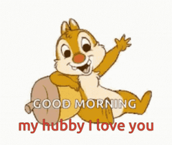Good Morning My Hubby I Love You Squirrel Waving GIF