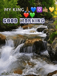 Good Morning My King Husband Waterfalls Background GIF