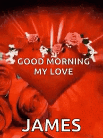 Good Morning My Love James Heart And Roses GIF